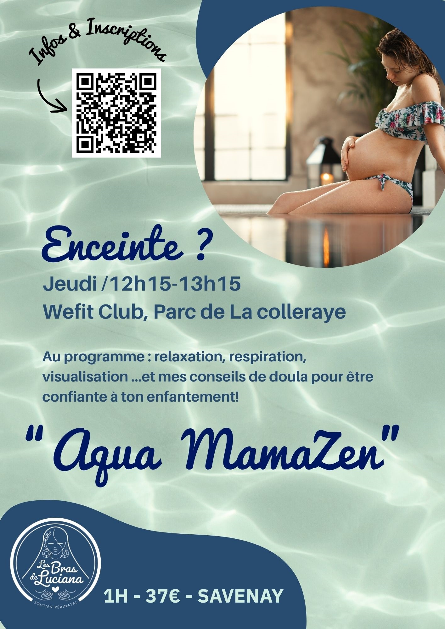 Sophrologie aquatique périnatale Les Bras de Luciana