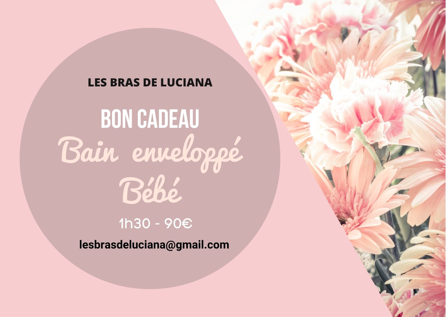 Bon cadeau bain enveloppé bébé